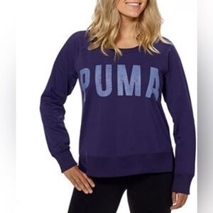 PUMA Pullover Round Neck Sweatshirt Purple Size X-large